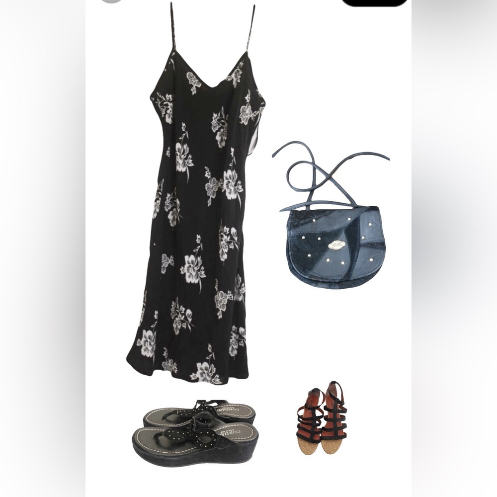 GAP Midi Slip Dress Black Sz S Olivia Dean CBK style American love story